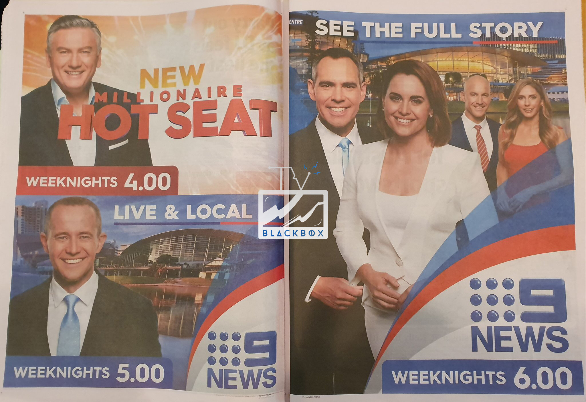  The programming announcement appeared as a two-page ad in  The Sunday Mail  
