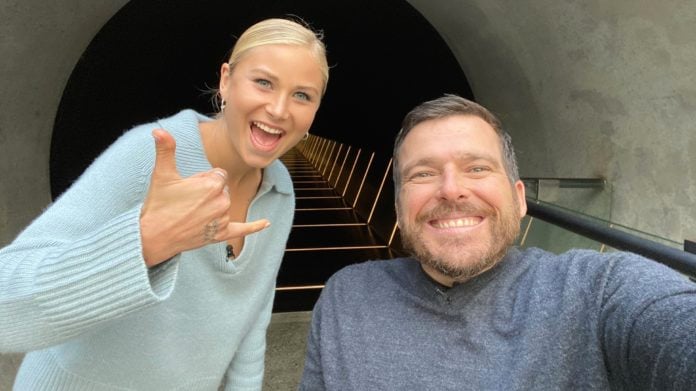 Grace Tame with Kurt Fearnley (image - ABC)