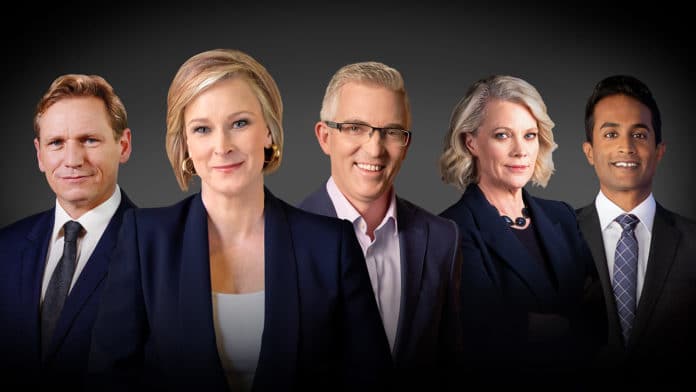 Leigh Sales leads the team covering the Josh Frydenberg's 2022 budget (image - ABC)