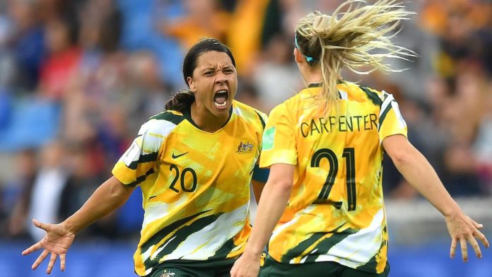 Sam Kerr leading the charge for the Matildas (image - News Corp)