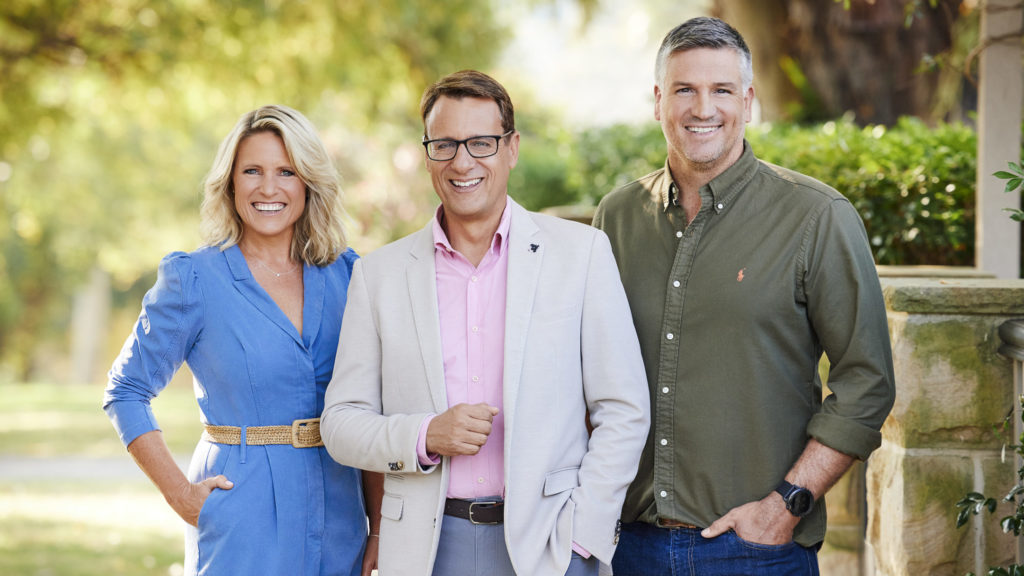 The new Lifestyle presenter lineup - Wendy Moore, Andrew Winter and Dennis Scott (image - Foxtel)