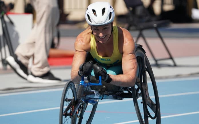 Eliza Ault-Connell lines up to compete in the TOKYO 2020 PARALYMPIC GAMES (image - Paralympics Australia)