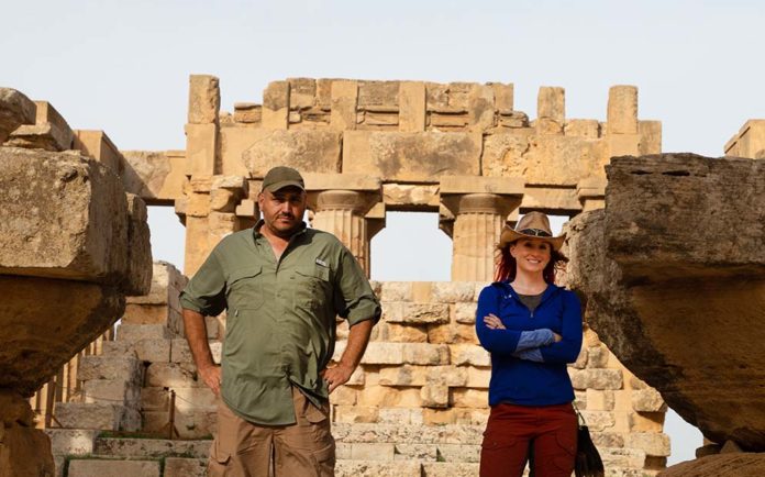 Stel Pavlou and Jess Phoenix at the Temple of Hera, at Selinunte Archeological Park, Sicily, Italy. (image - Discovery)