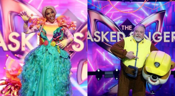 Macy Gray as Atlantis, and Kyle Sandilands as Rubble on THE MASKED SINGER AUSTRALIA (images - Nigel Wright/10)