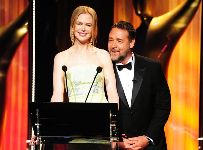 Nicole Kidman and Russell Crowe at the 2nd AACTA Awards in 2013, hosted at the Star Casino in Pyrmont, Sydney (image - Belinda Rolland).
