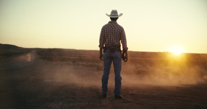 Mark Coles Smith as Young Jay on the set of Mystery Road: Origin (image - ABC)