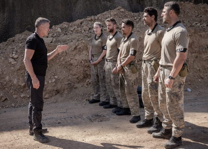 The DS lay down the law on the recruits in SAS AUSTRALIA (image - Seven)