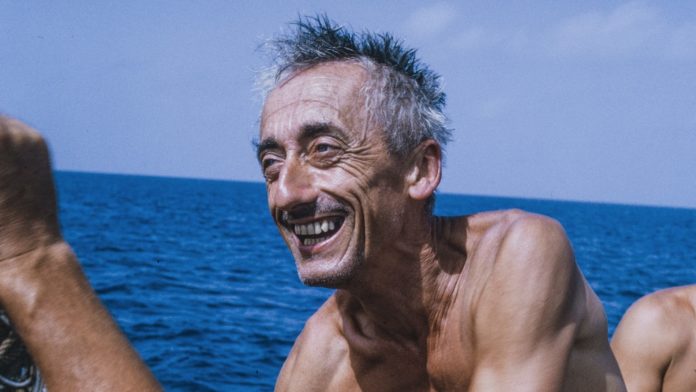 Jacques Cousteau aboard Calypso on a 1963 expedition in the Red Sea (image - National Geographic)
