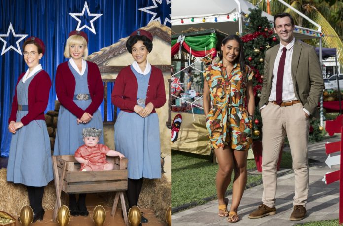 CALL THE MIDWIFE and DEATH IN PARADISE both present Christmas specials for 2021 (image - BBC First)