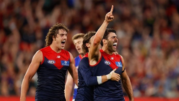The Melbourne Demons defeated the Western Bulldogs in their Round One clash for the 2022 AFL season (image - AFL)