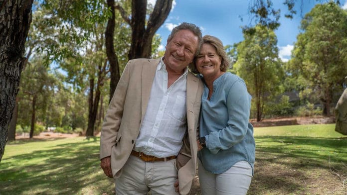 Andrew “Twiggy” Forrest with Nicola Forrest (image - ABC)