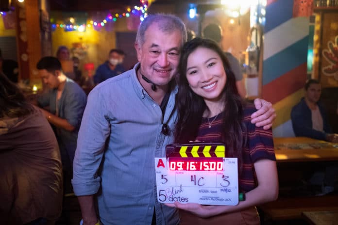 Director Shawn Seet with creator and star of FIVE BLIND DATES Shuang Hu (image - Prime Video)