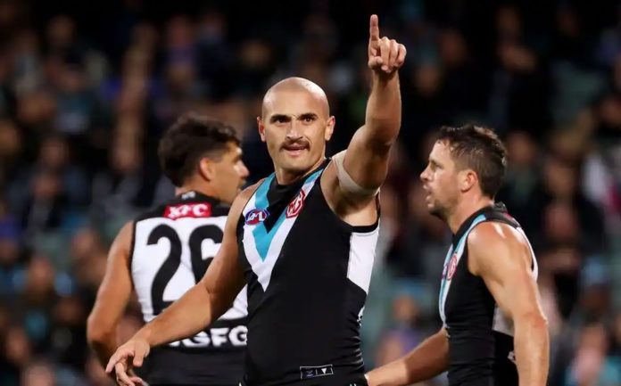 Port Adelaide defeated Western Bulldogs in the Friday night AFL (image - AFL)