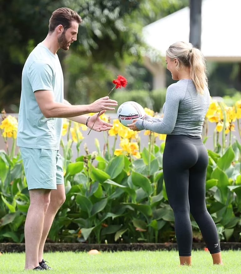 New THE BACHELOR AUSTRALIA star Felix Von Hofe on a single date with a contestant, rose in hand (image - Matrix Pictures)