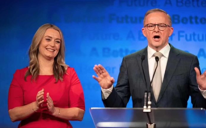 Jodie Haydon and Anthony Albanese (image - 7News)