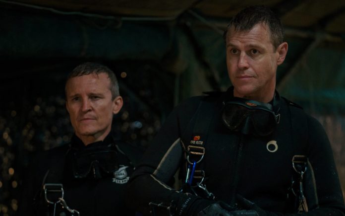 Damon Herriman and Rodger Corser in Thai Cave Rescue (image - Netflix)
