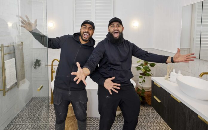 Omar and Oz win Bathroom Week on The Block (image - Channel 9)
