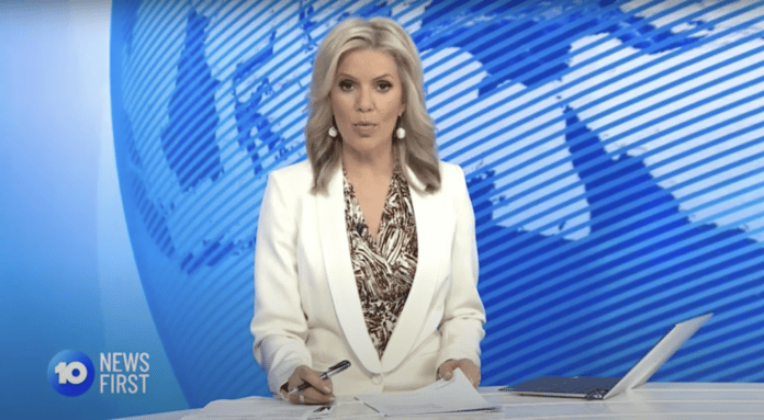 The Sandra Sully-led 10 News First bulletin aired a major technical blooper into the Brisbane market on Tuesday, September 27th (image - 10)