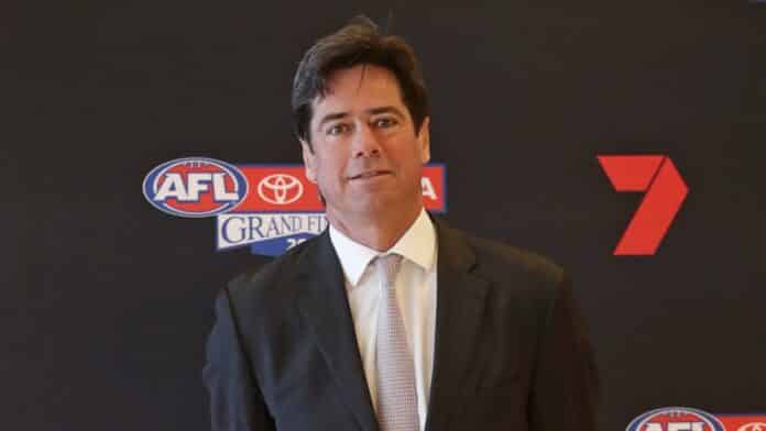 AFL boss Gillon McLachlan at Crown Perth. (image - Danella Bevis/The West Australian)