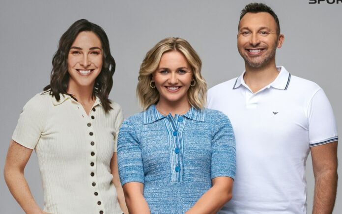 Giaan Rooney, Arianna Titmus and Ian Thorpe (image - Channel 9)