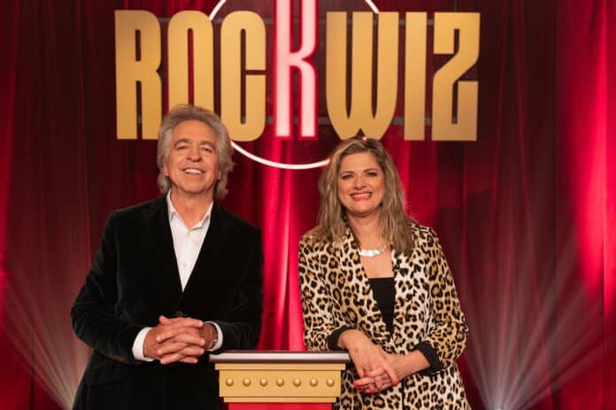 Brian Nankervis and Julia Zemiro host ROCKWIZ season fifteen (image - Foxtel/Andrius Lipsys)