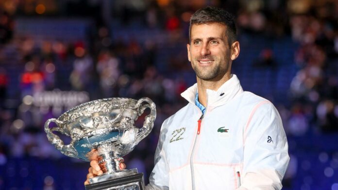 Novak Djokovic wins the 2023 AUSTRALIAN OPEN Men's final (image - Nine)