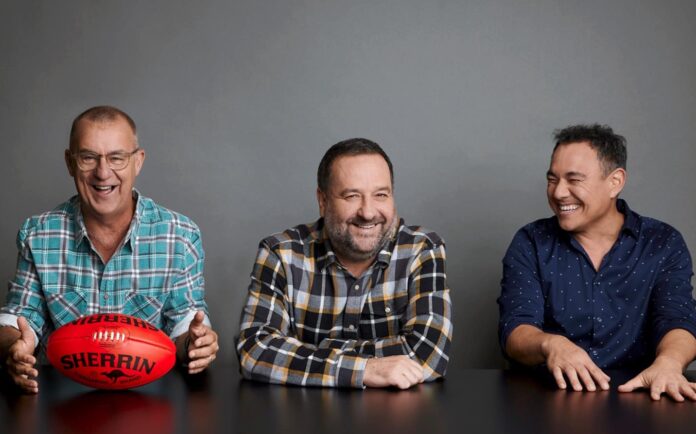 Andy Maher, Mick Molloy and Sam Pang present The Front Bar (image - Channel 7)