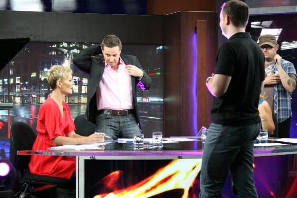 On set of Channel 7 show The NightCap
