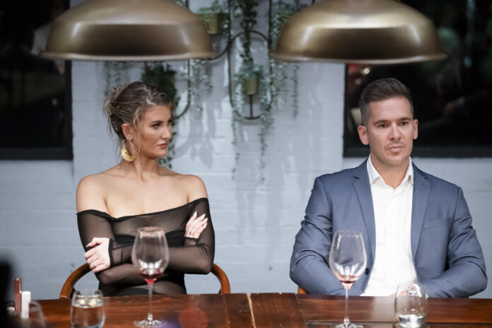 Things have turned icy between Lauren and Jono after the expose of his behaviour at last night's commitment ceremony on MARRIED AT FIRST SIGHT (image - Nine)