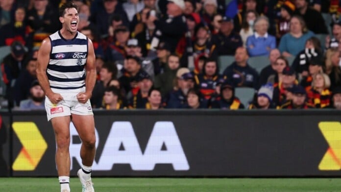 The Geelong Cats beat the Adelaide Crows in their second round match of the 2024 AFL Premiership. (image - AFL.com.au)