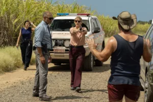 Talia Walker, Bert Labonte and Anna Torv star in DUSTFALL (image - ABC)